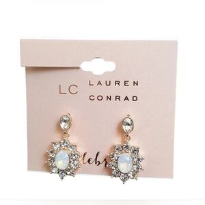 LC Lauren Conrad Dainty Faux Opal Drop post Earrings NWT